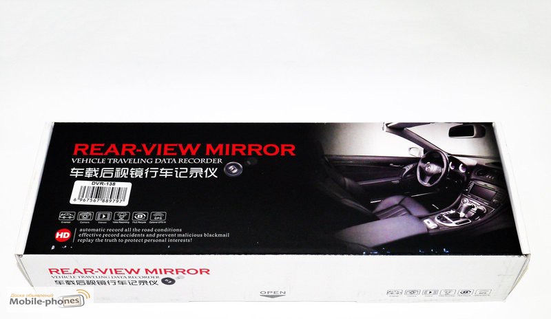 Фото 4. Зеркало заднего вида с видео регистратором DVR 138 Full HD