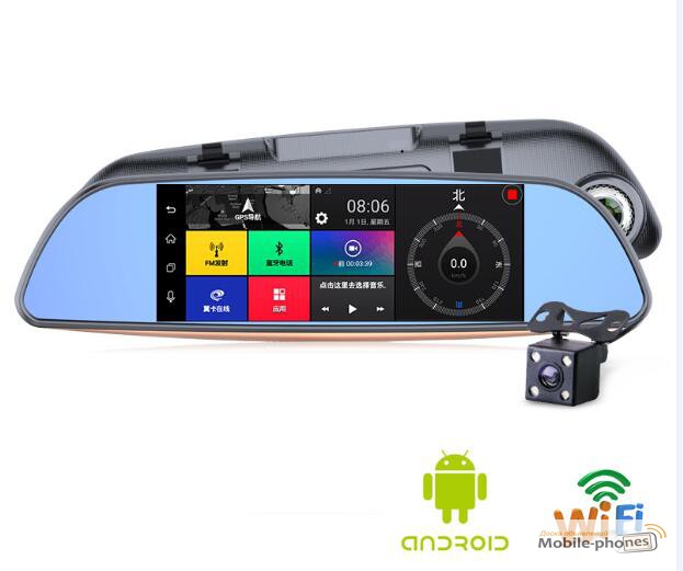 Фото 14. D35 Зеркало регистратор, 7 сенсор, 2 камеры, GPS навигатор, WiFi, 16Gb, Android, 3G