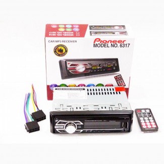 Автомагнитола Pioneer 6317 - MP3 Player, FM, USB, SD, AUX - RGB подсветка