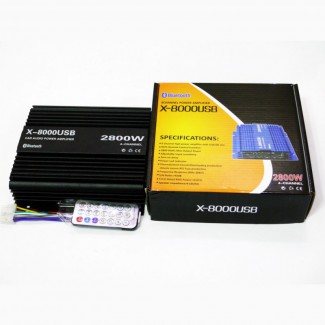 Усилитель X-8000USB - Bluetooth, USB, SD, FM, MP3! 2800W 4х канальный