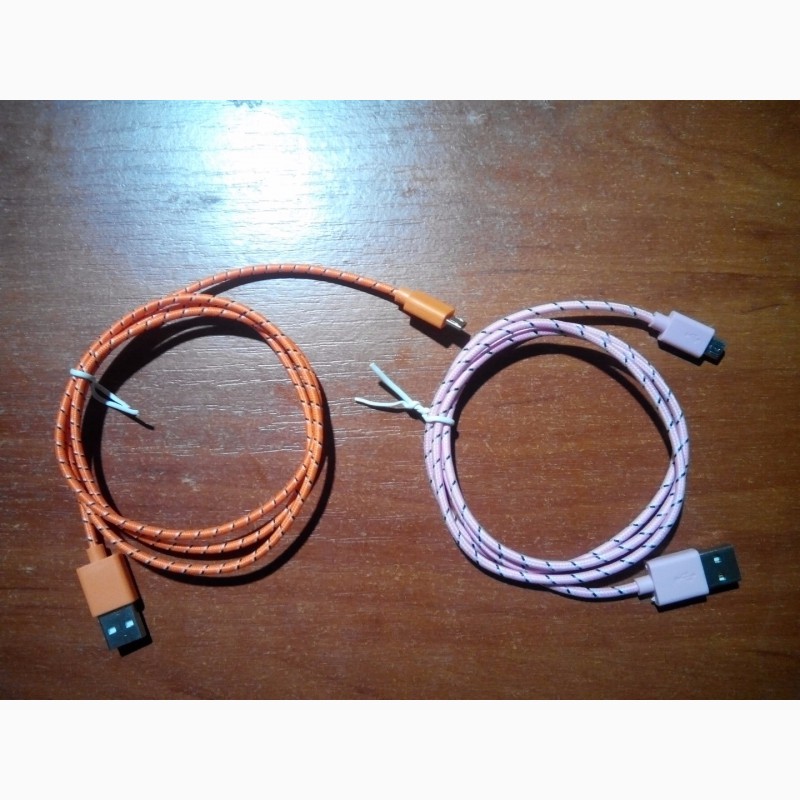 Фото 4. Зарядной шнур (кабель) micro USB (для android) Data-кабель. Нейлон. 1м