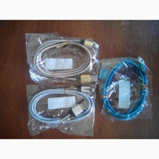 Зарядной шнур (кабель) lightning (для iPhone 5, 6, 7, +s). Нейлон. 1м